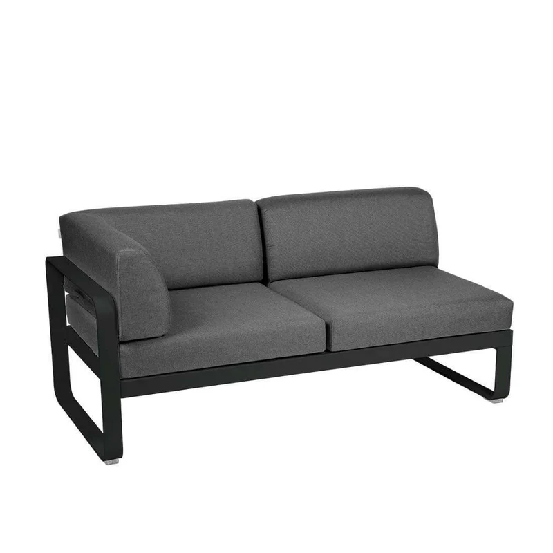 2-Sitzer Eckelement BELLEVIE mit Seitenkissen - Links