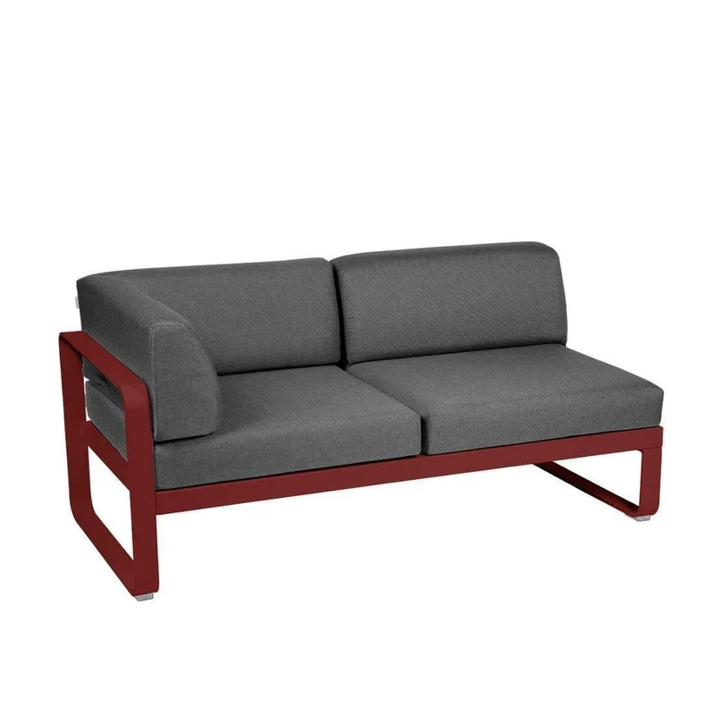 2-Sitzer Eckelement BELLEVIE mit Seitenkissen - Links