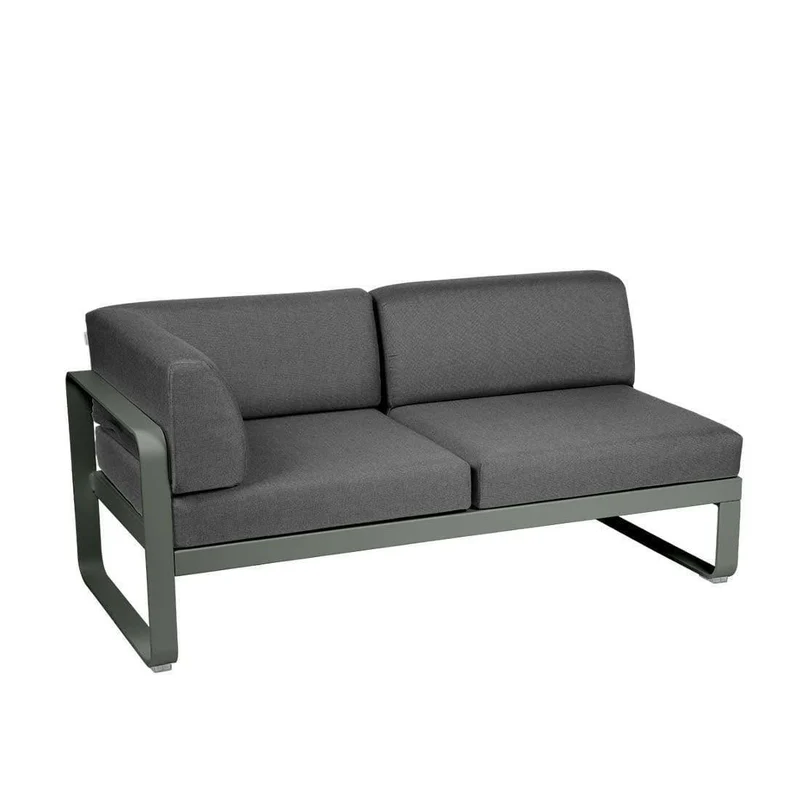 2-Sitzer Eckelement BELLEVIE mit Seitenkissen - Links