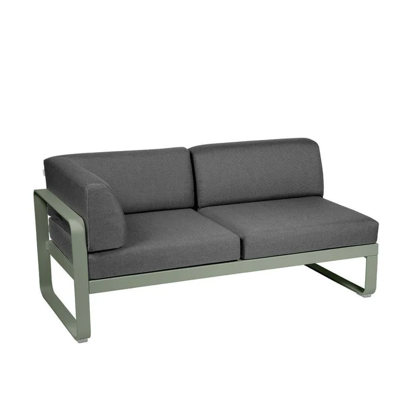2-Sitzer Eckelement BELLEVIE mit Seitenkissen - Links