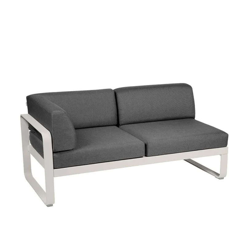 2-Sitzer Eckelement BELLEVIE mit Seitenkissen - Links
