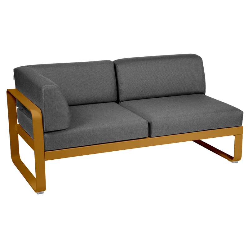 2-Sitzer Eckelement BELLEVIE mit Seitenkissen - Links