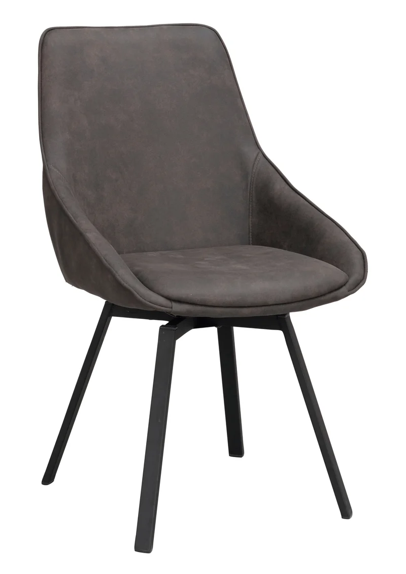 Polsterstuhl Lida Kunstleder, dunkelgrau