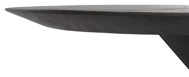 Massivholztisch Amos oval, schwarz