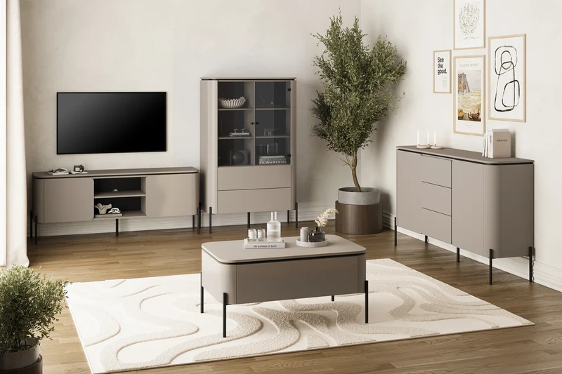 Calderis Zweitüriger Schrank mit zwei Schubladen, 98 cm, Congo