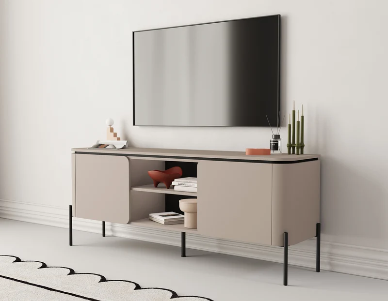 Calderis TV-Schrank mit zwei Türen und zwei Fächern, 163 cm, Congo