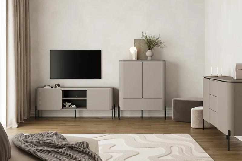Zweitrürige Kommode Calderis mit Schublade 98 cm congo