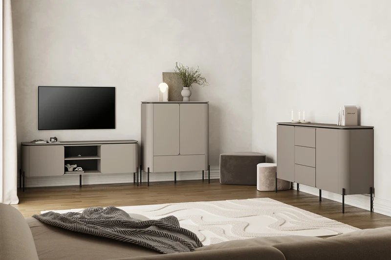 Zweitrürige Kommode Calderis mit Schublade 98 cm congo