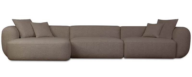 Modulares Ecksofa Baomi, groß, L-förmig, links, hellbraunes Chenille