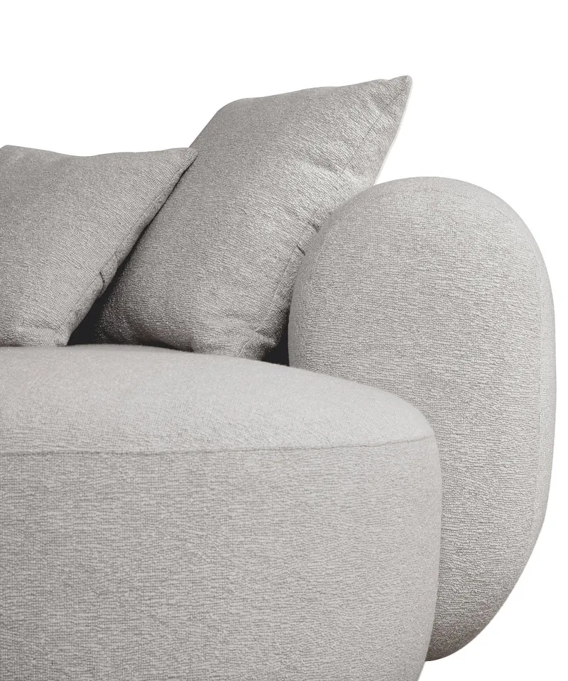 Modulares Ecksofa Baomi, L-förmig, linksseitig, hellgrauer Chenille-Stoff