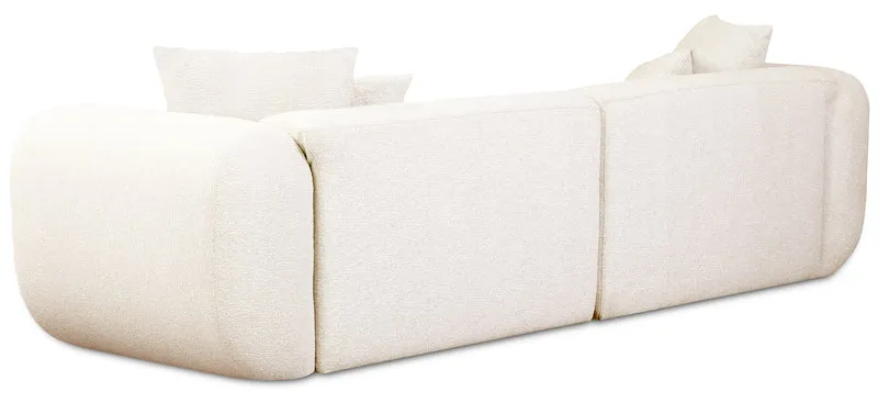 Modulares Ecksofa Baomi, L-förmig, linksseitig, cremefarben, Chenille