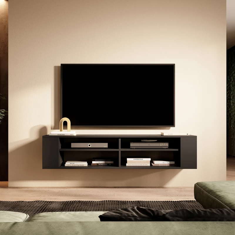 TV-Schrank Wall 140 cm Schwarz