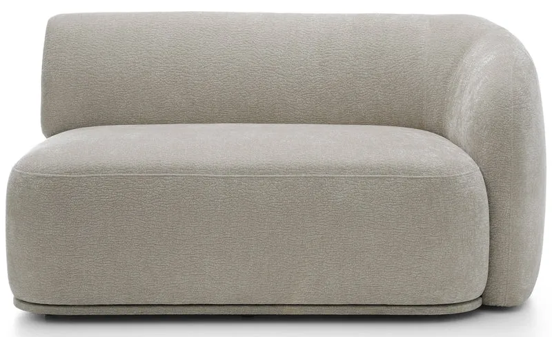 Modulares Ecksofa Bommo L-förmig linksseitig grau-beige Chenille