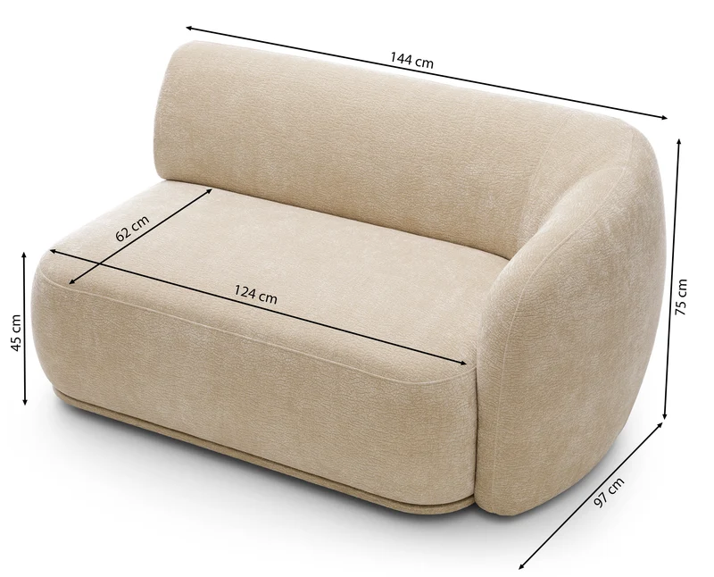 Doppelmodul Bommo rechtsseitig in grau-beige Chenille
