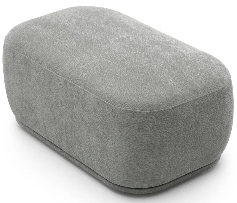 Modulares rechteckiges Pouf Bommo in grauem Chenille