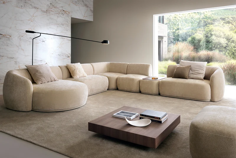 Doppeltes Mittelmodul Bommo beige Chenille
