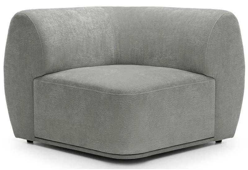 Bommo Eckmodul in grauem Chenille