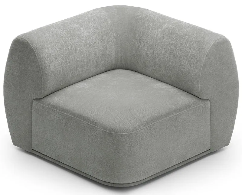 Bommo Eckmodul in grauem Chenille