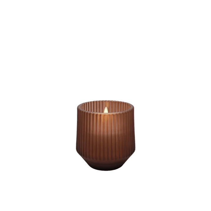 Duftkerze LED SCENTED Glas Braun