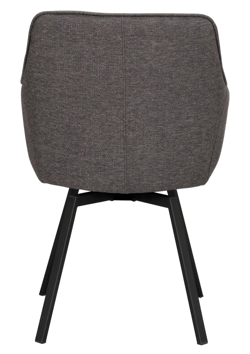Polsterstuhl Lida mit Armlehne, dunkelgrau