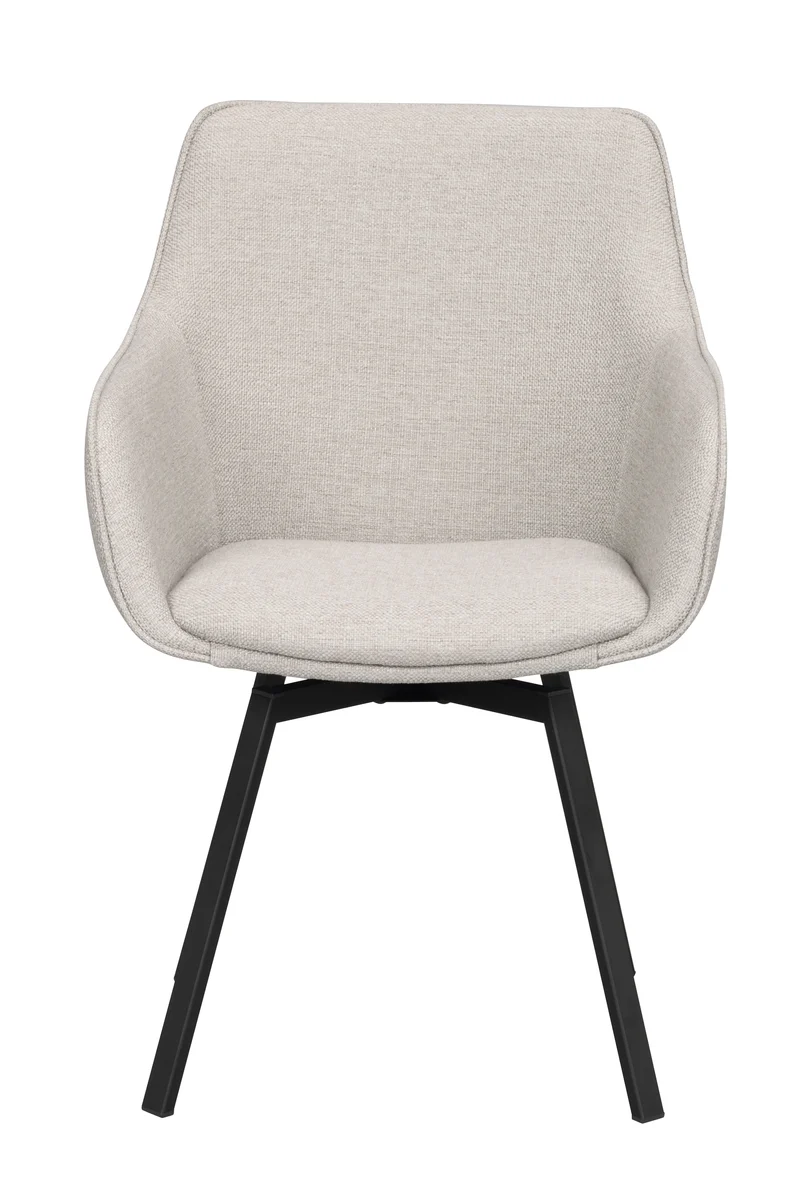 Polsterstuhl Lida mit Armlehne, beige-grau