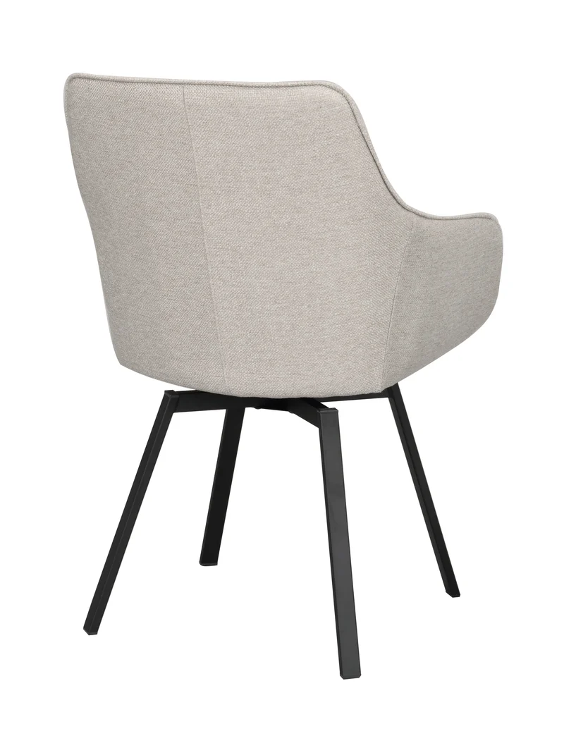 Polsterstuhl Lida mit Armlehne, beige-grau