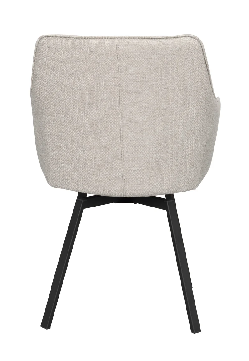 Polsterstuhl Lida mit Armlehne, beige-grau