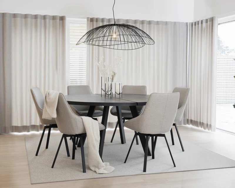 Massivholztisch ø160cm, schwarz