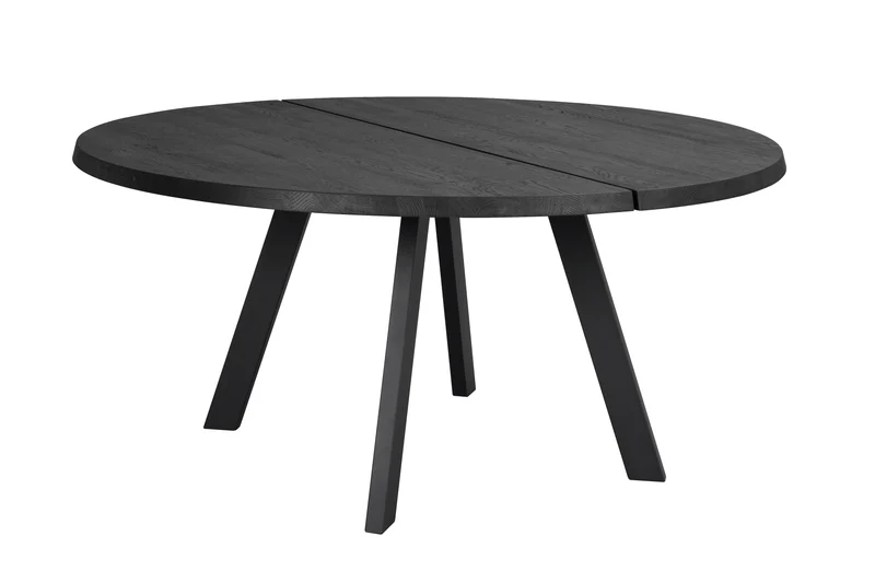 Massivholztisch ø160cm, schwarz