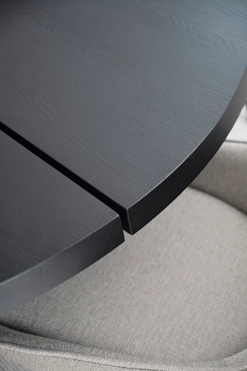 Massivholztisch ø160cm, schwarz