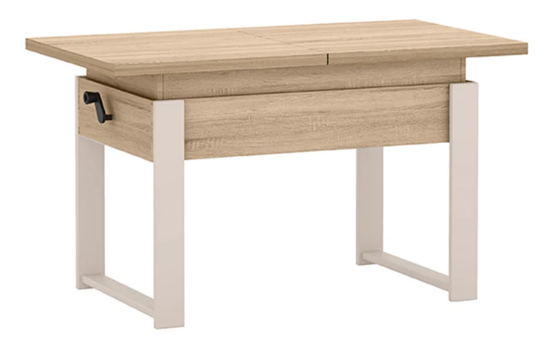 Ausziehbarer Couchtisch Hugo 120(157)x67 cm Sonoma-Eiche mit Kaschmirbeinen