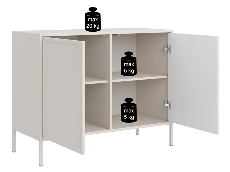 Velveto zweitürige Kommode 100 cm weiß