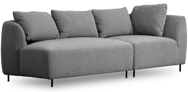 Modulares Sofa Lanomi in grauem Bouclé