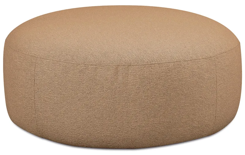 Modulares Ecksofa Baomi L-förmig mit Hocker, linksseitig, senfgelber Chenillestoff