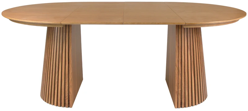 Ausziehbarer Tisch Formisty 120-200x120 cm Lamellen in natürlicher Eiche