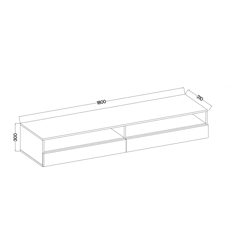 TV-Schrank Rednaw 180 cm Beton