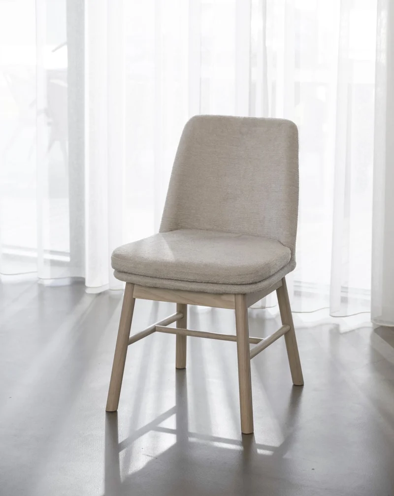 Polsterstuhl Alba, beige | Eiche gekalkt