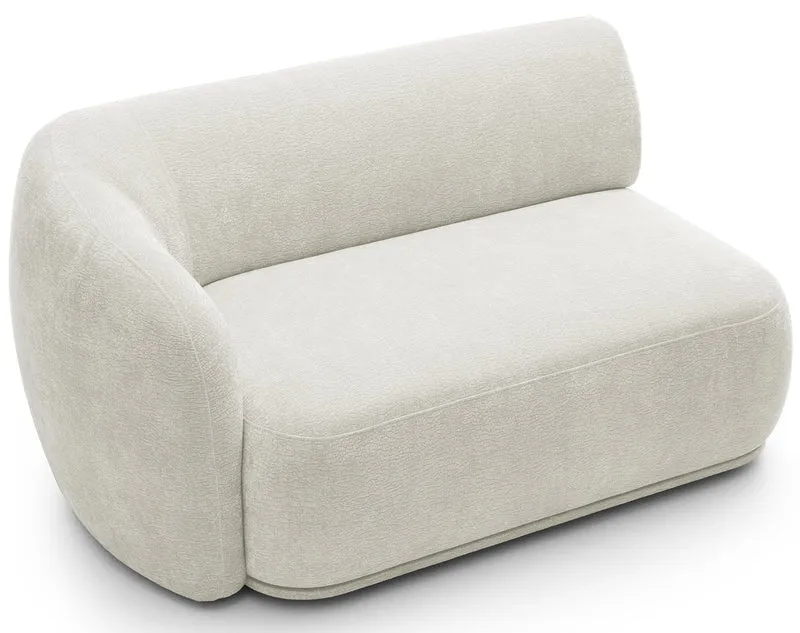 Doppelmodul Bommo linksseitig, cremefarben, Chenille
