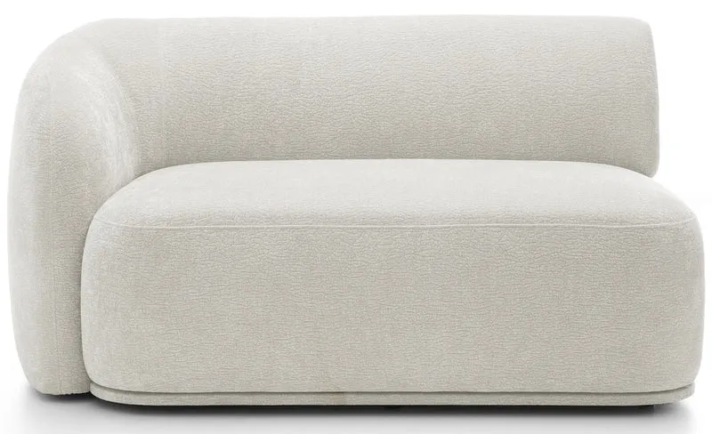 Doppelmodul Bommo linksseitig, cremefarben, Chenille
