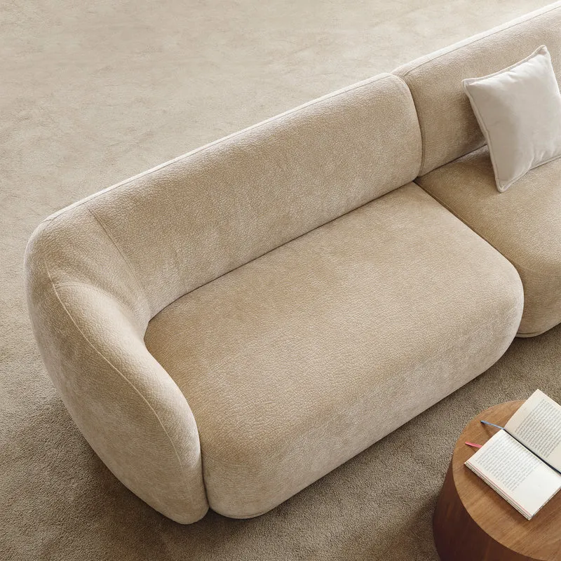 Doppelmodul Bommo linksseitig beige Chenille