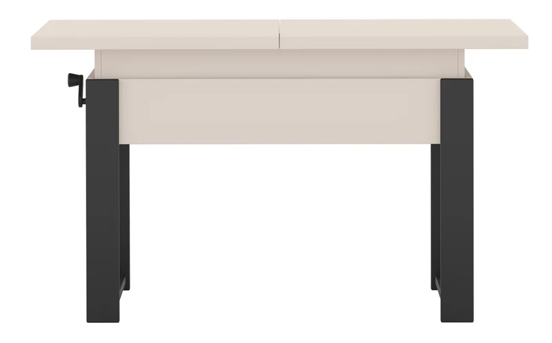 Ausziehbarer Couchtisch Hugo 120(157)x67 cm Kaschmir mit schwarzen Beinen