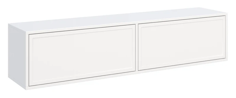 Hängender Velveto TV-Schrank mit zwei Klapptüren, 140 cm, weiß