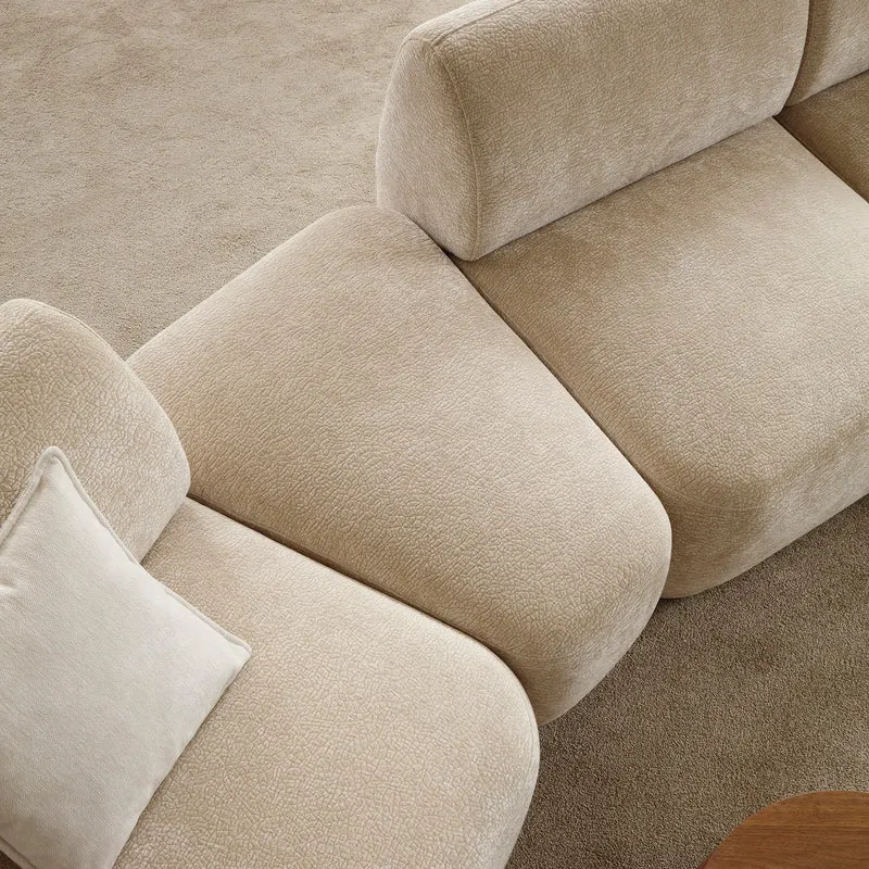 Modulares dreieckiges Pouf Bommo in Beige Chenille