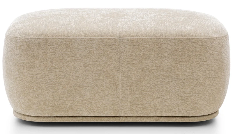 Modulares rechteckiges Hocker-Pouf Bommo in Beige aus Chenille
