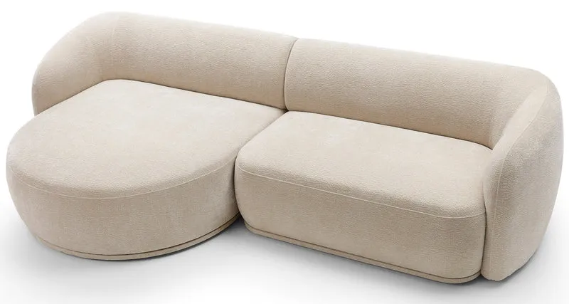 Modulares Ecksofa Bommo L-förmig linksseitig beige Chenille