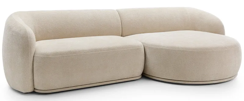 Modulares Ecksofa Bommo, L-förmig, rechtsseitig, beige Chenille