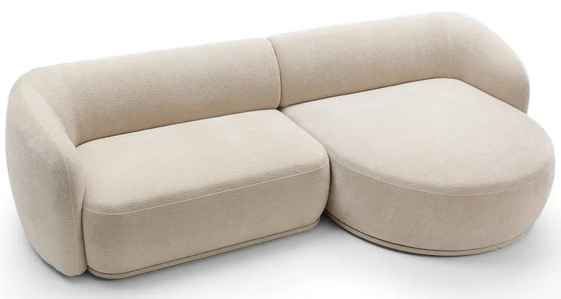 Modulares Ecksofa Bommo, L-förmig, rechtsseitig, beige Chenille