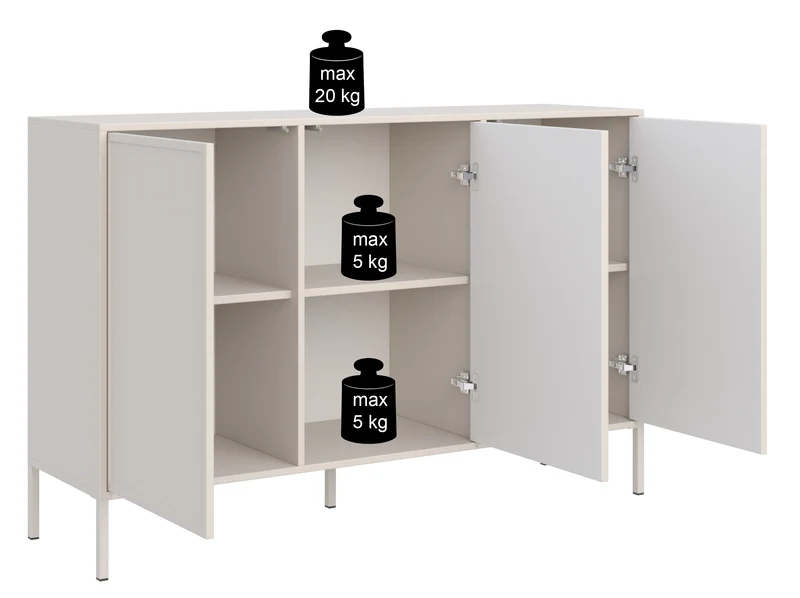 Drehtür-Kommode Velveto 150 cm Kaschmir