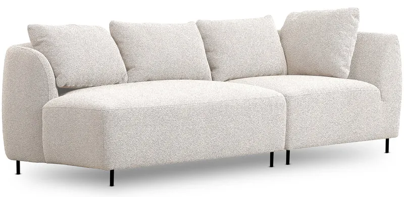Modulares Sofa Lanomi in cremefarbenem Bouclé