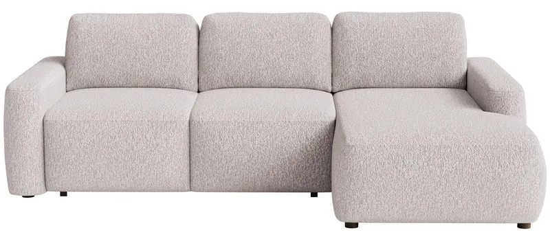 Ecksofa mit Schlaffunktion Carnos Mini, L-förmig, rechtsseitig, beige Chenille